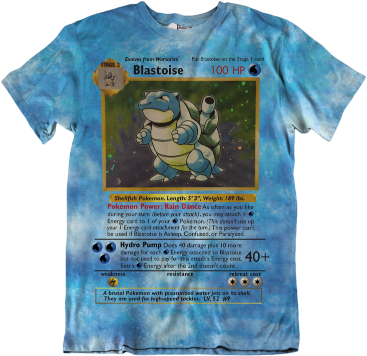 Blastoise Pokemon Card T Shirt Design PNG Image