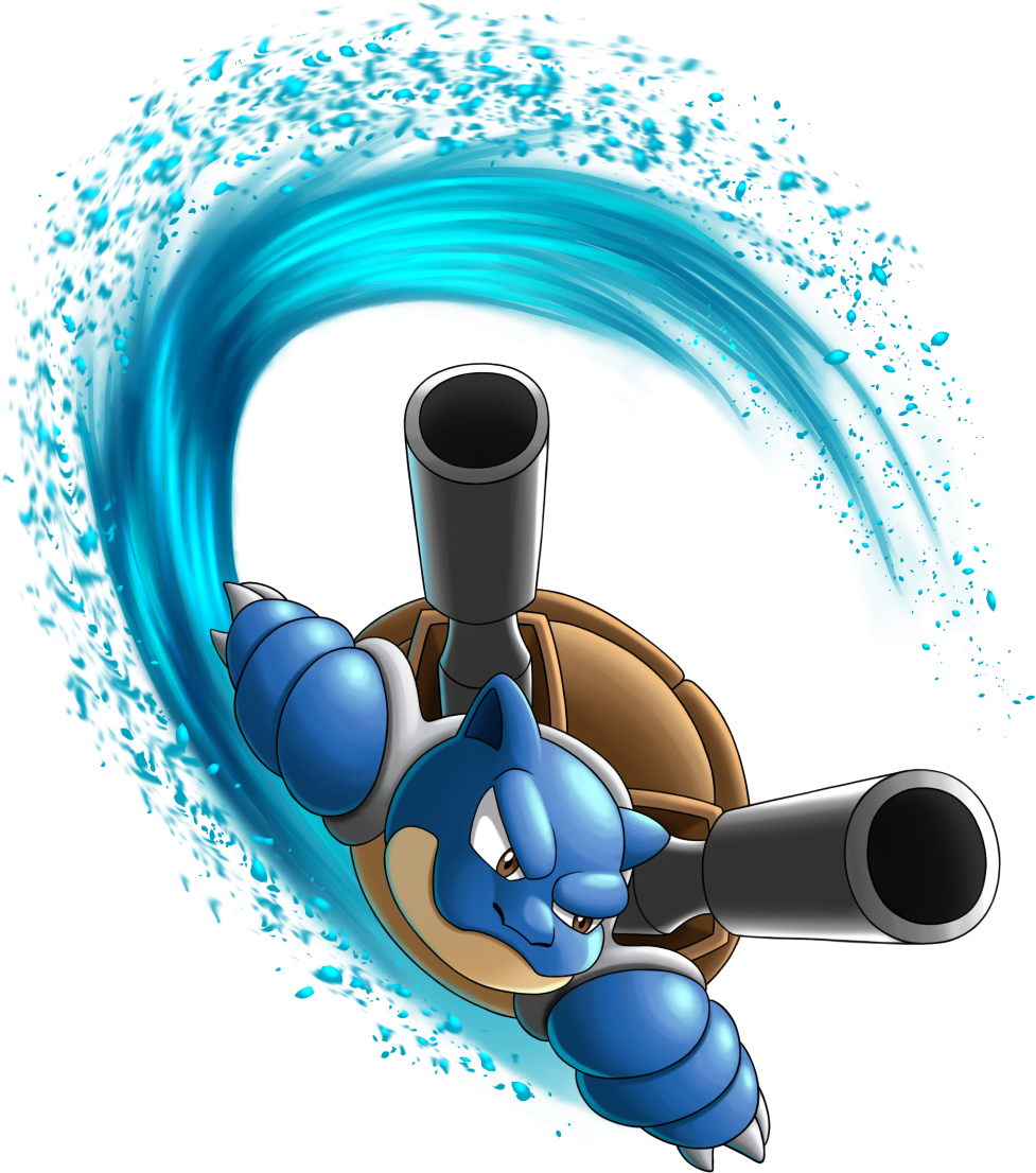 Blastoise Pokemon Water Attack PNG Image