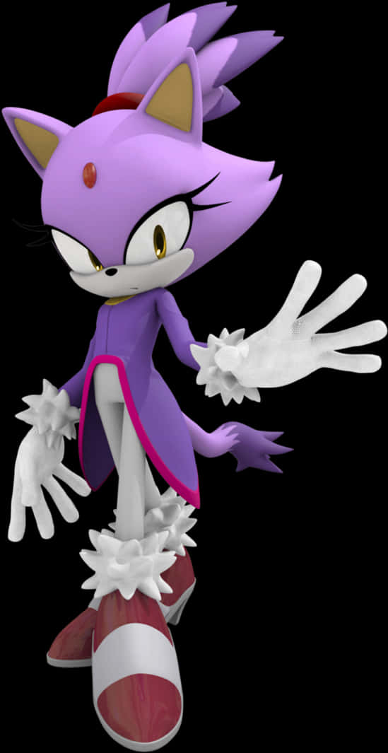 Blazethe Cat Sonic Character PNG Image