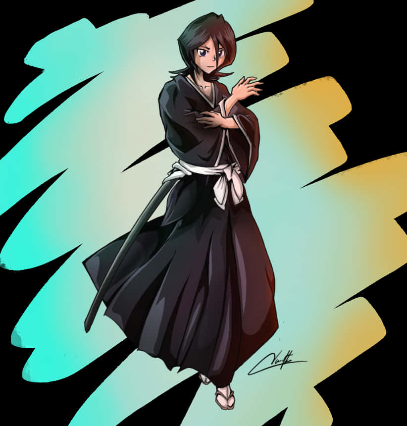 Bleach Anime Character Stance PNG Image