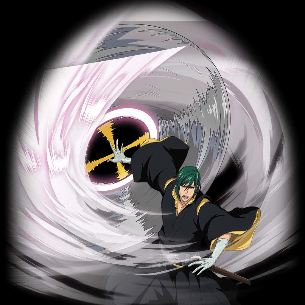 Bleach Character Unleashing Power PNG Image