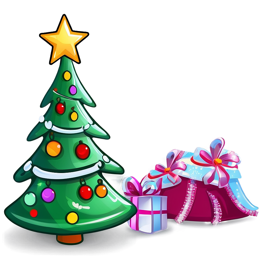 Blissful Christmas Tree Cartoon Png 29 PNG Image