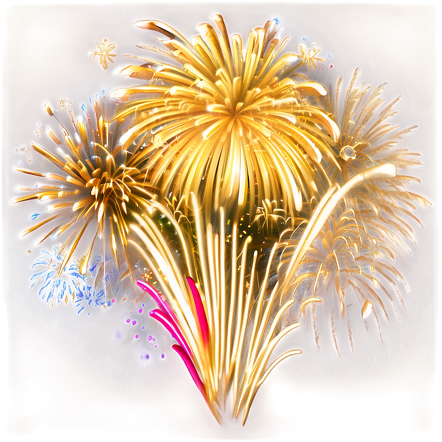 Blissful Gold Fireworks Png 06292024 PNG Image