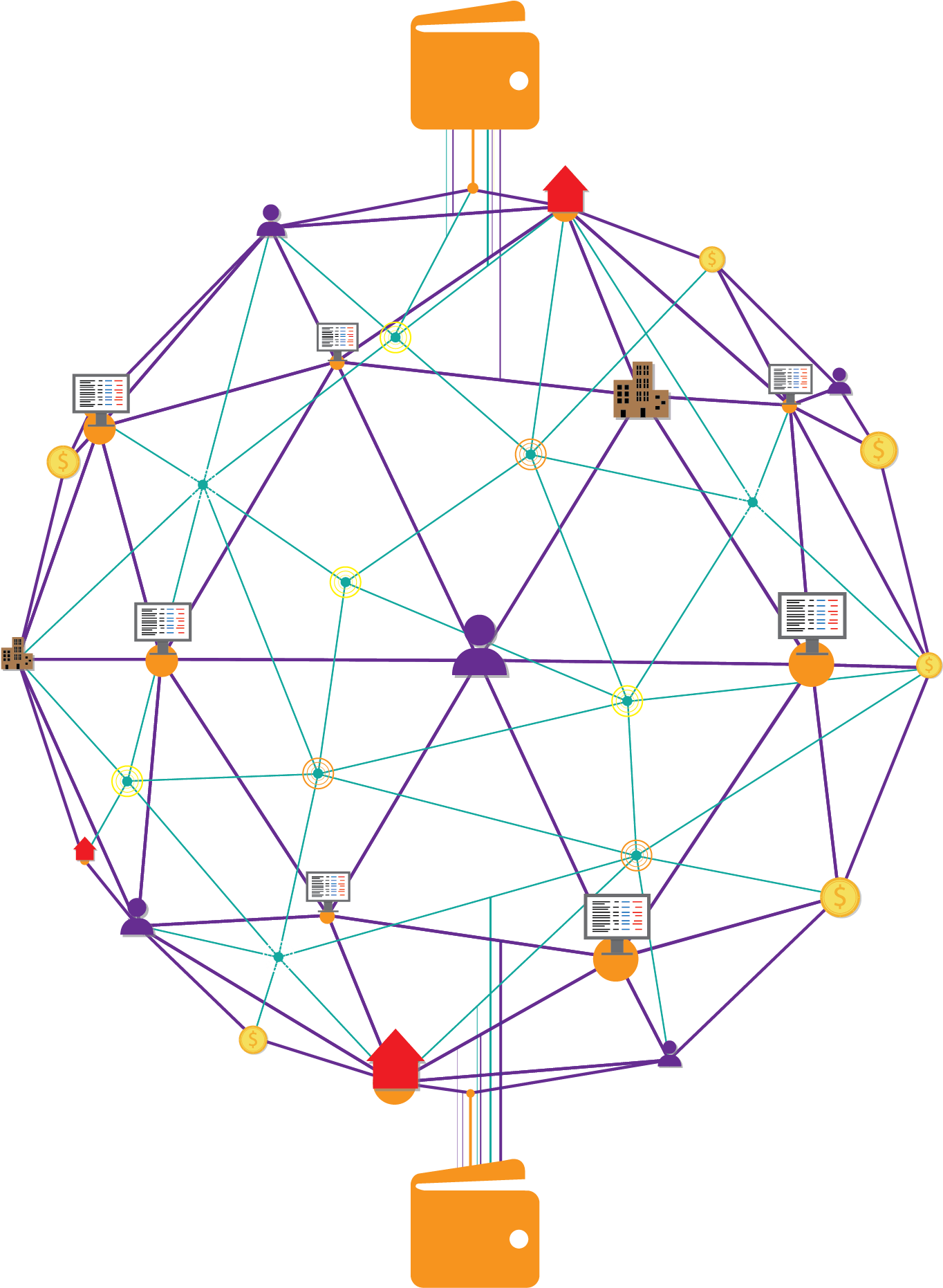 Blockchain Network Visualization PNG Image