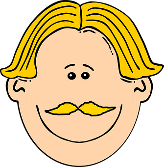 Blond Cartoon Character Face PNG Image