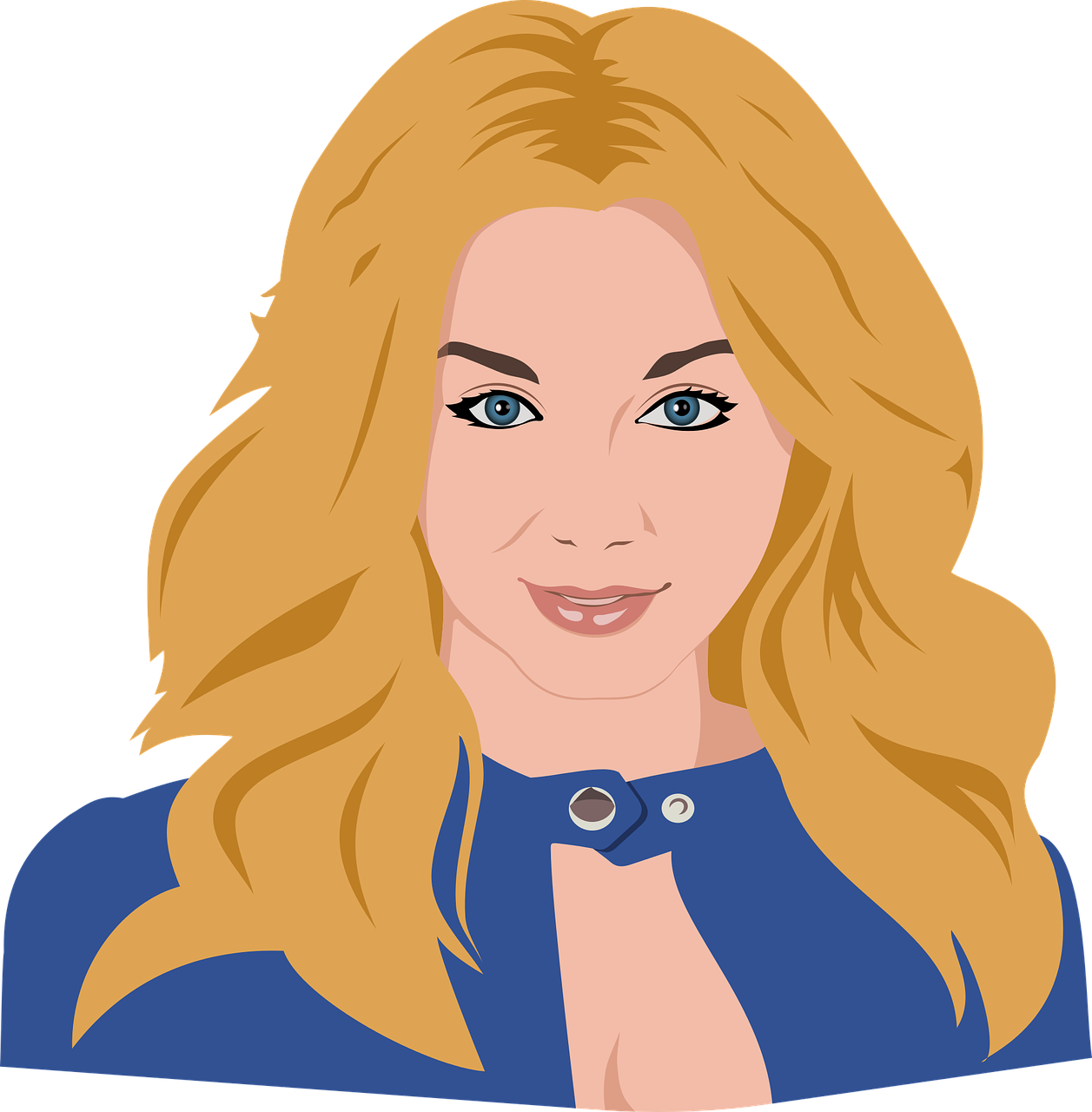 Blonde Actress Vector Portrait PNG Image