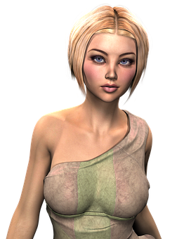 Blonde Animated Character PNG Image