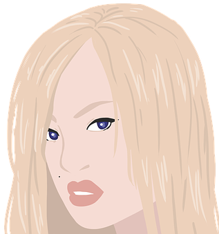 Blonde Animated Portrait PNG Image