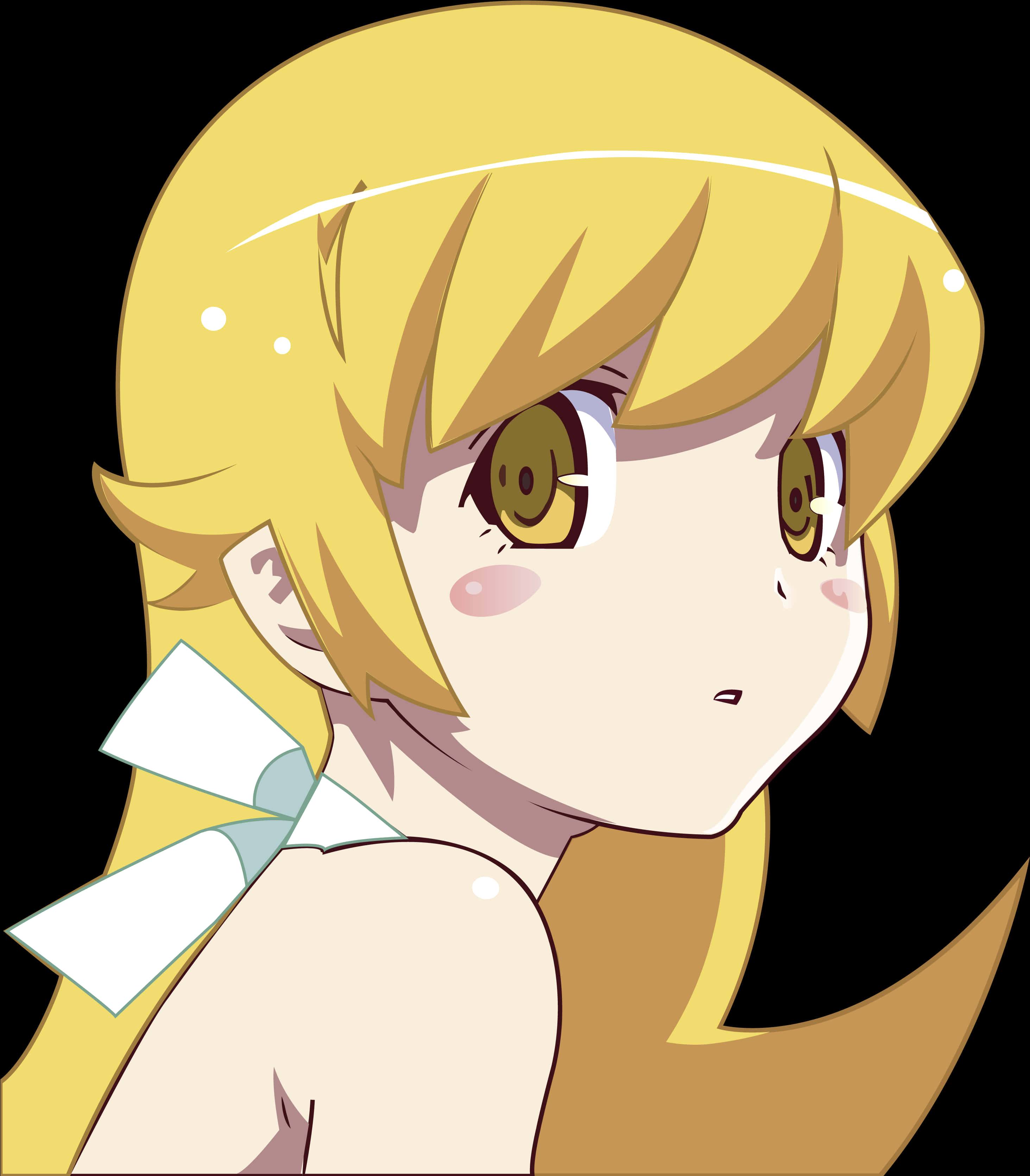 Blonde Anime Character Portrait PNG Image