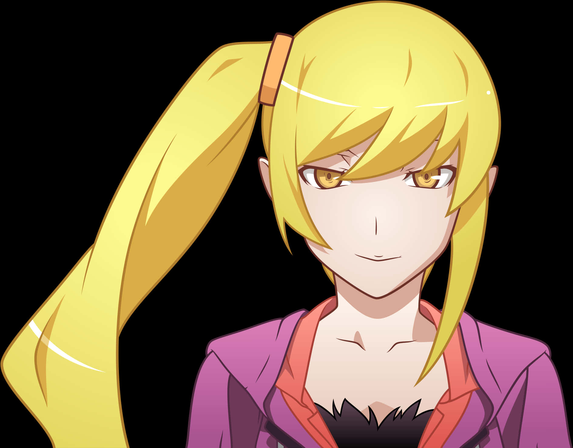 Blonde Anime Character Smirk PNG Image