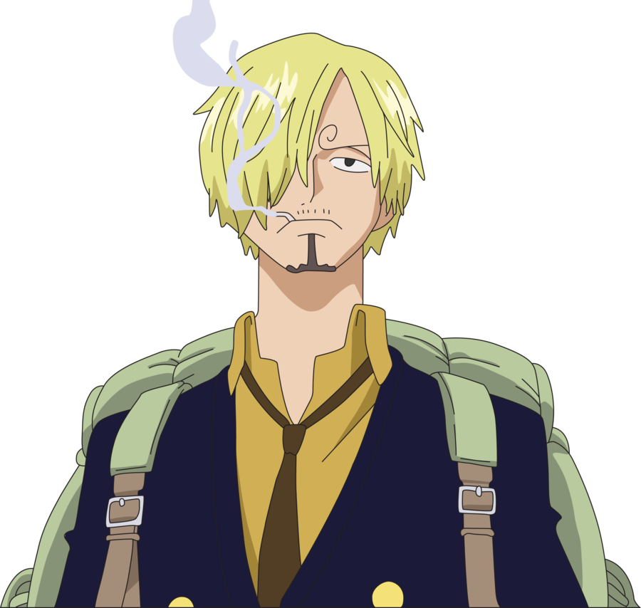 Blonde Anime Character Smoking Sanji One Piece PNG Image