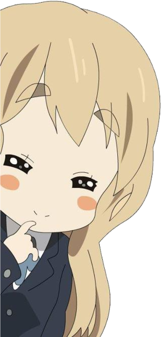 Blonde Anime Character Thinking PNG Image