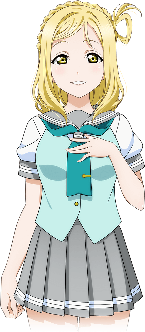 Blonde Anime Girl School Uniform PNG Image