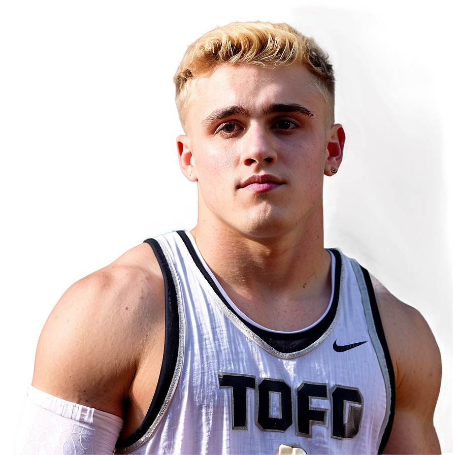 Blonde Athletein Basketball Tank Top PNG Image