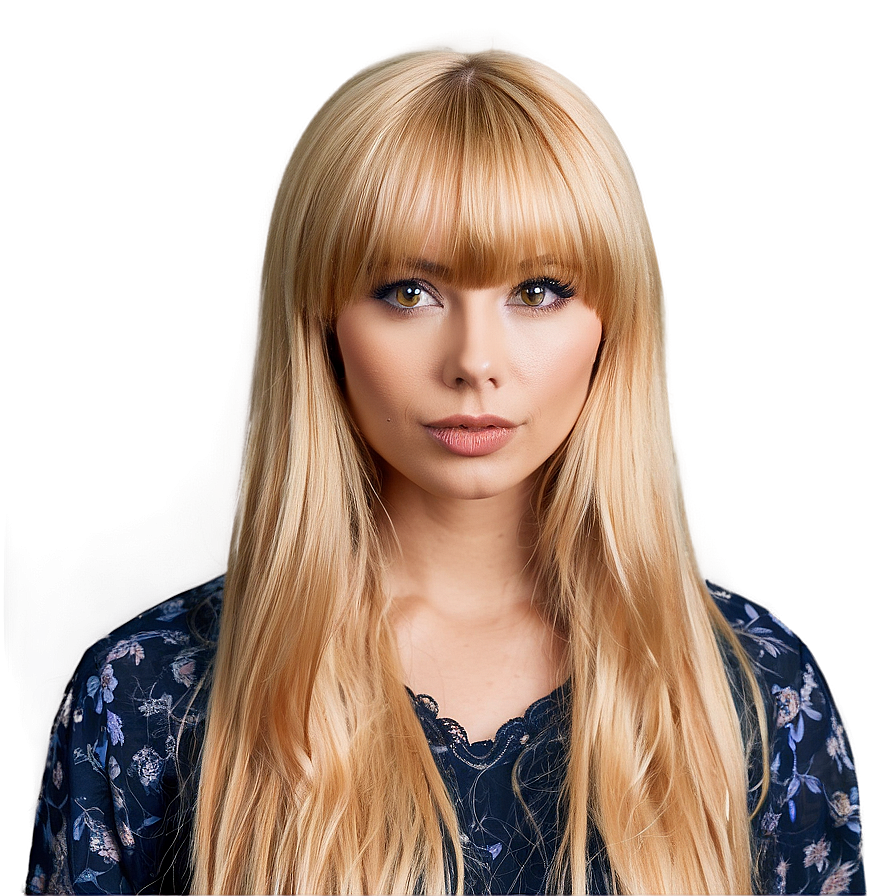 Blonde Bangs For Long Hair Png Buu15 PNG Image