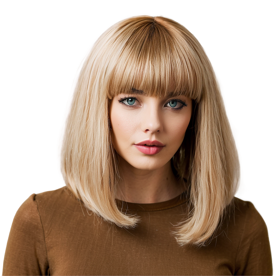 Blonde Bangs With Bob Cut Png Det PNG Image