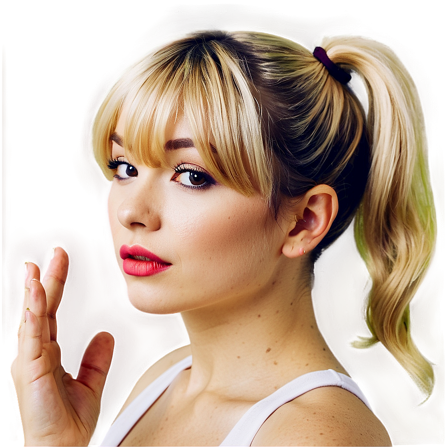 Blonde Bangs With Ponytail Png 06282024 PNG Image