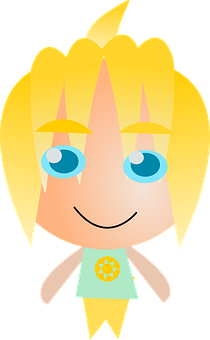 Blonde Cartoon Character Smile PNG Image