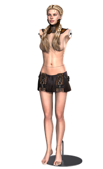 Blonde Character3 D Model PNG Image