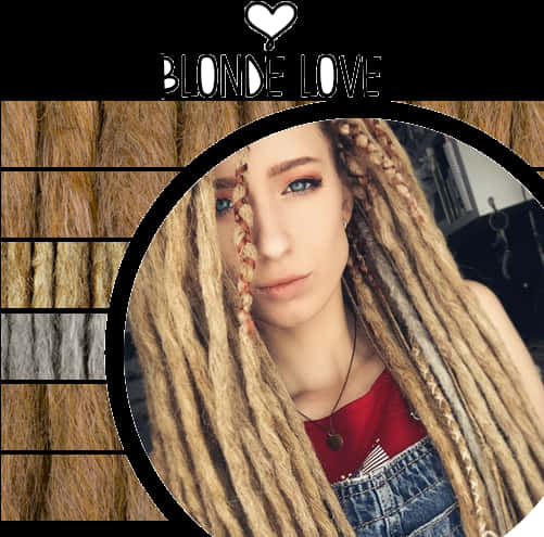 Blonde Dreadlocks Portrait PNG Image