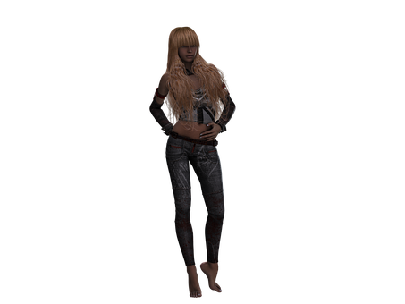 Blonde Figurein Darkness PNG Image