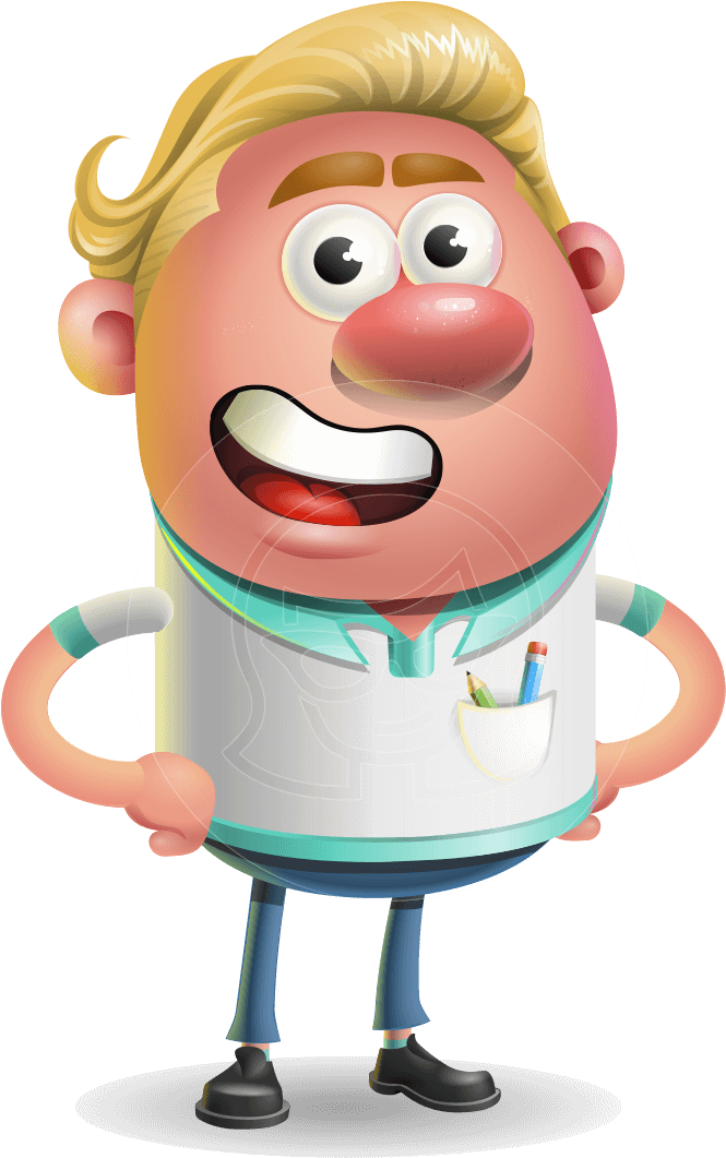 Blonde Haired Cartoon Dentist PNG Image