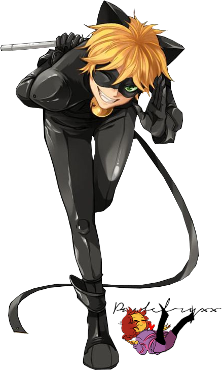 Blonde Haired Cat Thief Anime Character PNG Image