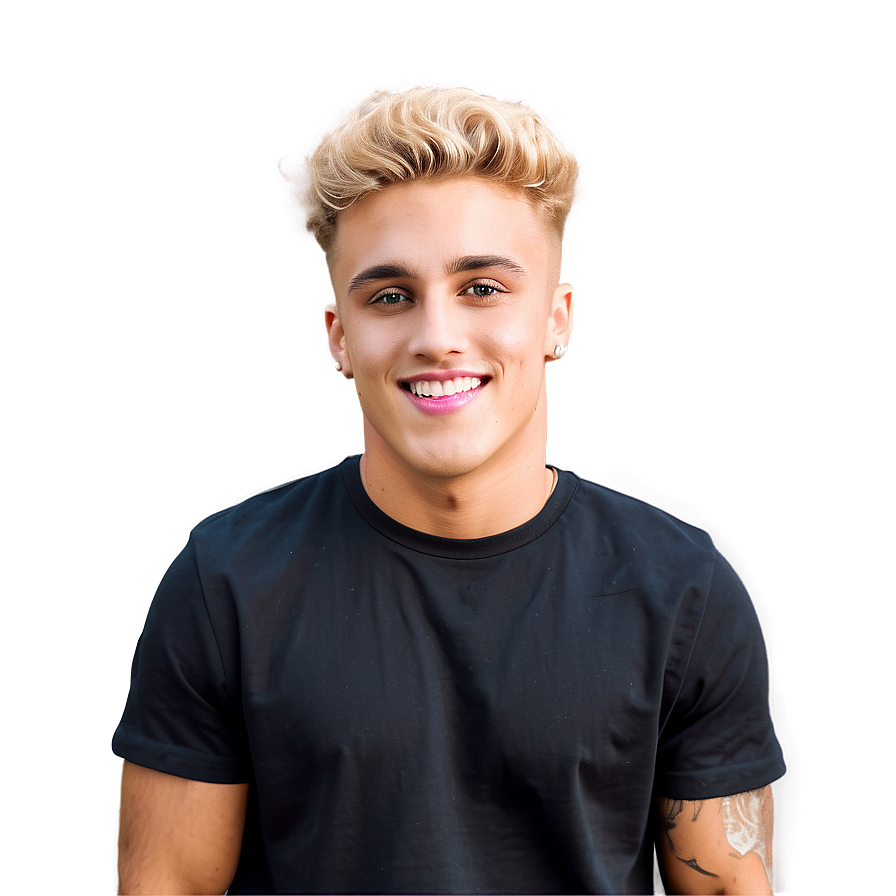 Blonde Haired Manin Black Shirt PNG Image