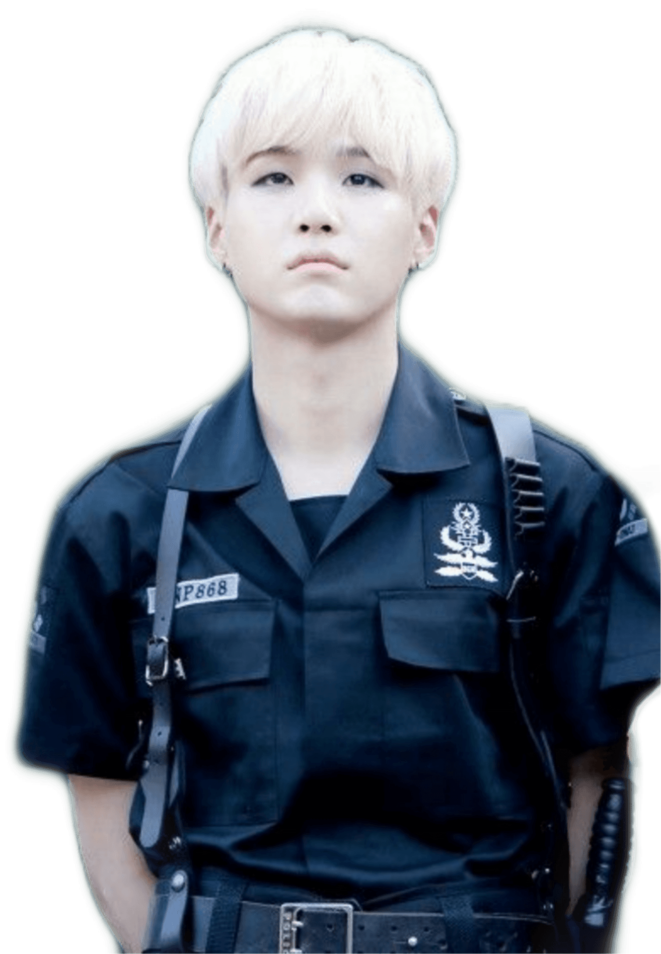 Blonde Haired Policeman Uniform PNG Image