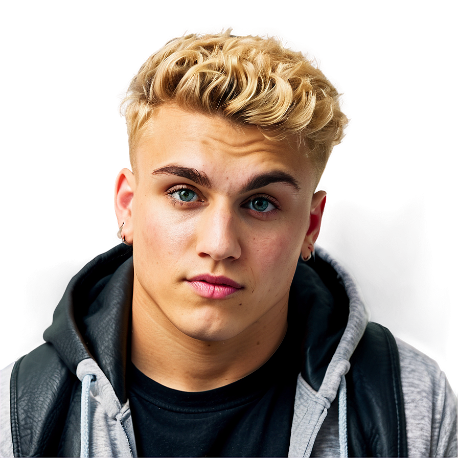 Blonde Haired Young Man Portrait PNG Image