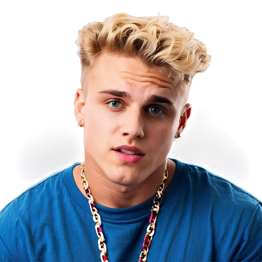 Blonde Haired Young Manin Blue Shirt PNG Image