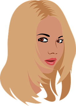 Blonde Vector Portrait PNG Image