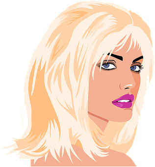 Blonde Vector Portrait PNG Image