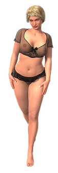 Blonde Womanin Lingerie PNG Image