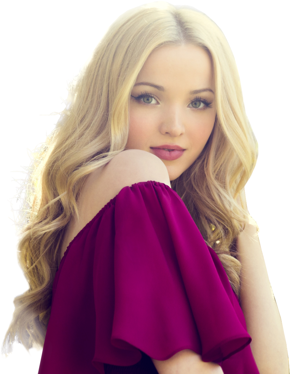 Blonde Womanin Red Dress PNG Image