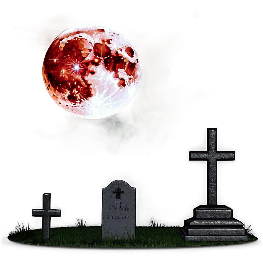 Blood Moon And Cemetery Png Hlk65 PNG Image