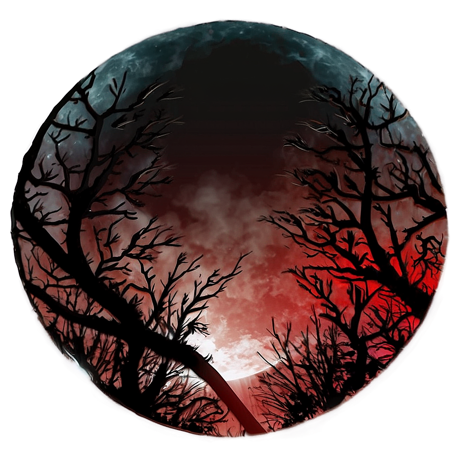 Blood Moon And Silhouette Png 14 PNG Image