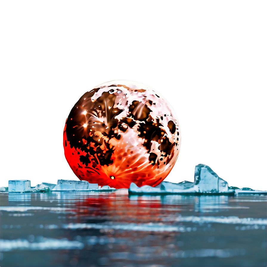 Blood Moon Over Ice Png Dmq PNG Image