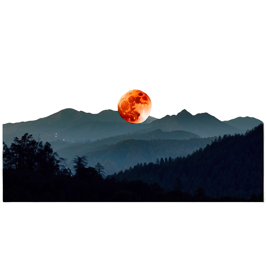 Blood Moon Over Mountains Png 06112024 PNG Image