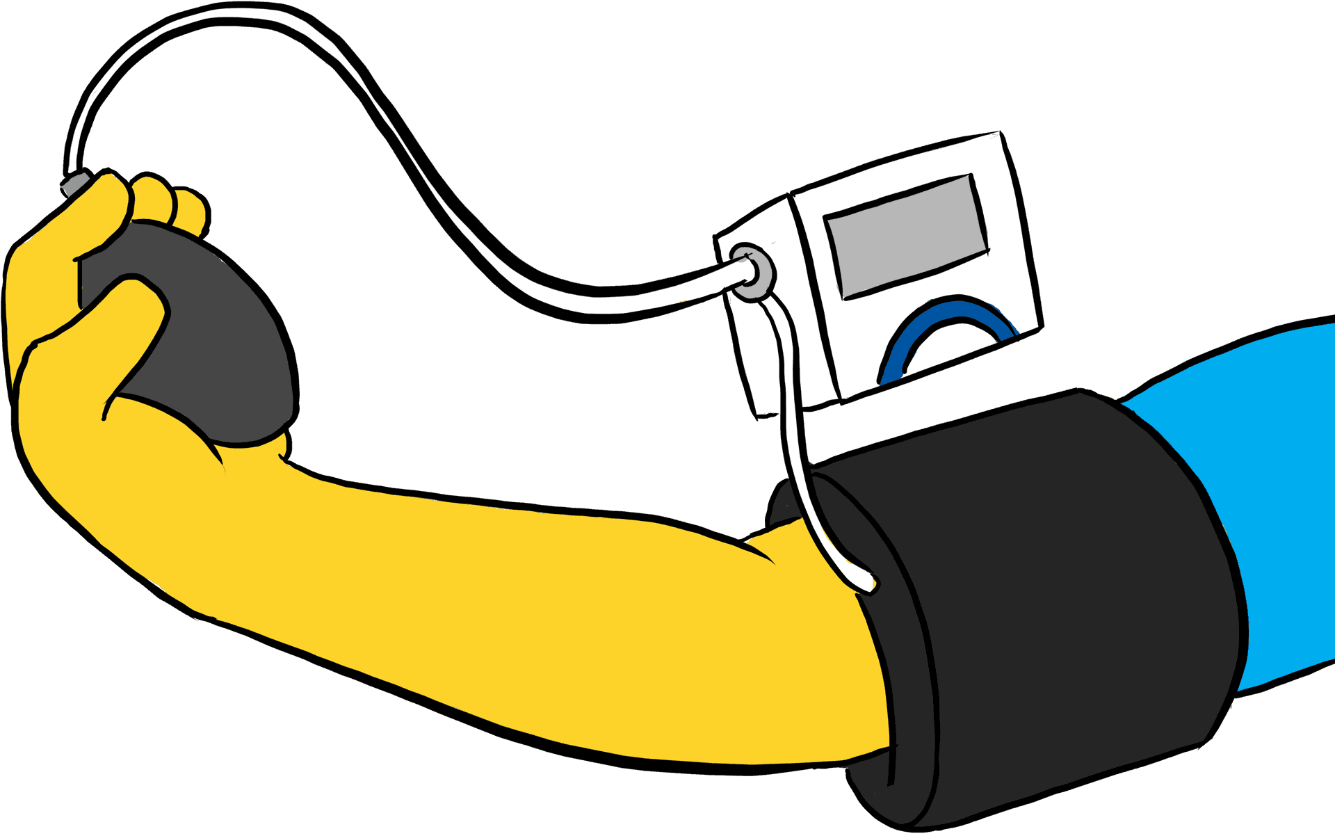 Blood Pressure Monitor Usage Illustration PNG Image