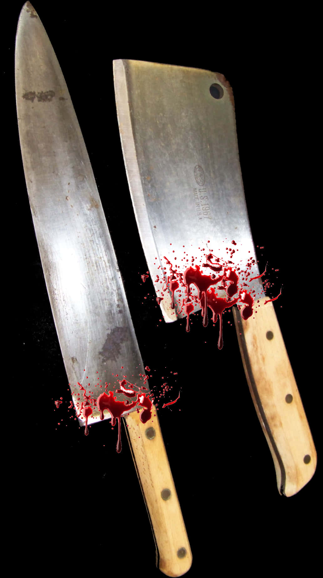 Bloodstained Kitchen Knives PNG Image