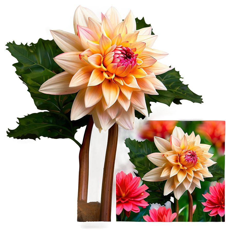 Blooming Dahlia Garden Png Tav PNG Image