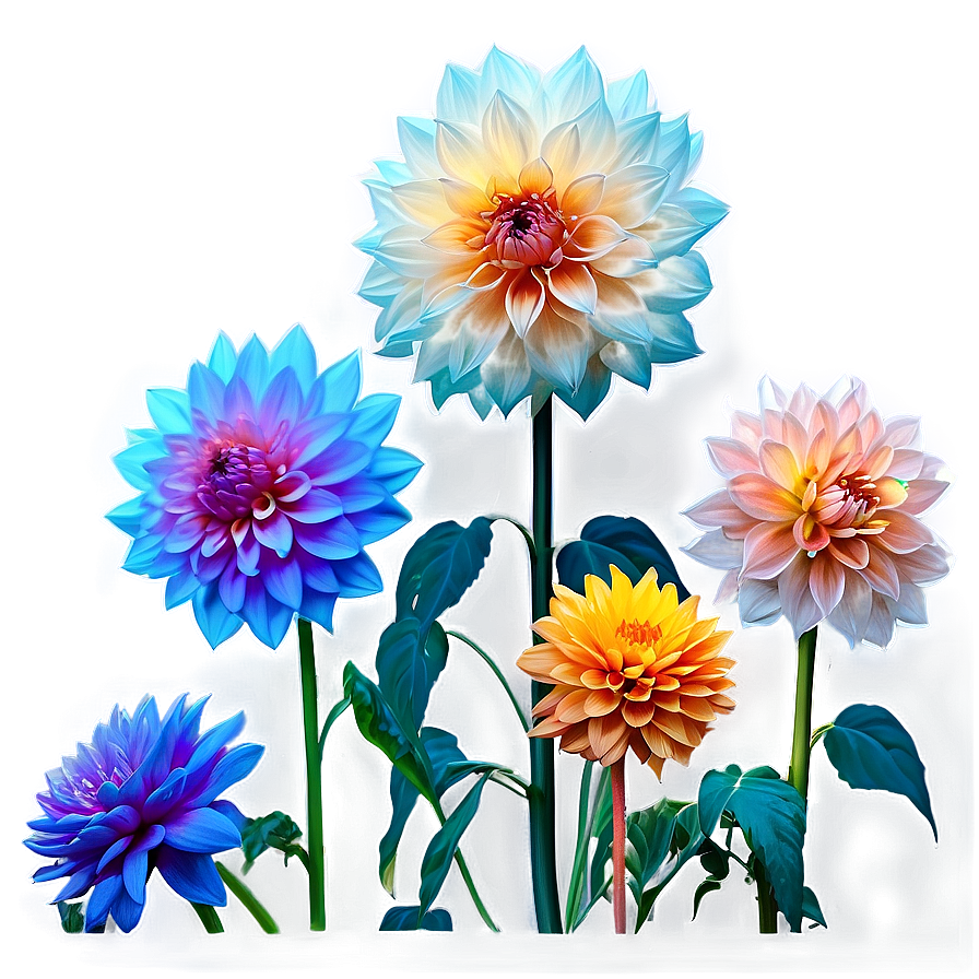 Blooming Dahlia Garden Png Wnc95 PNG Image