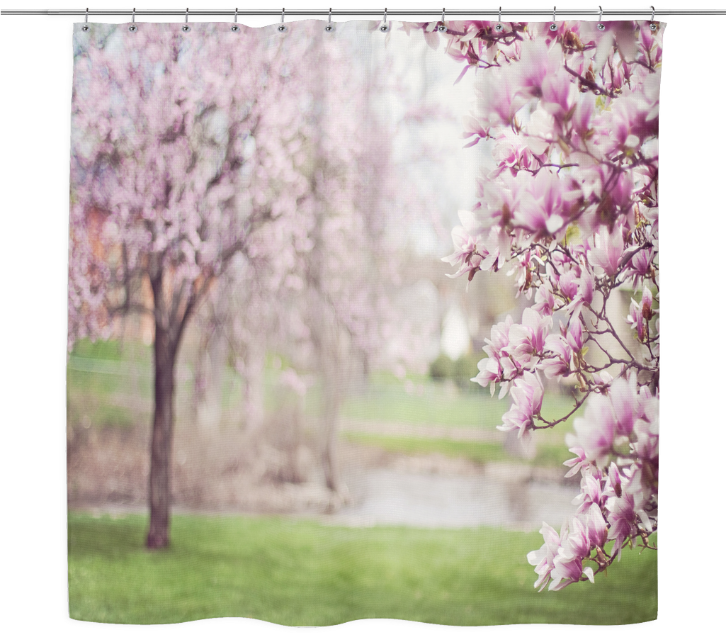 Blooming Magnolia Shower Curtain PNG Image