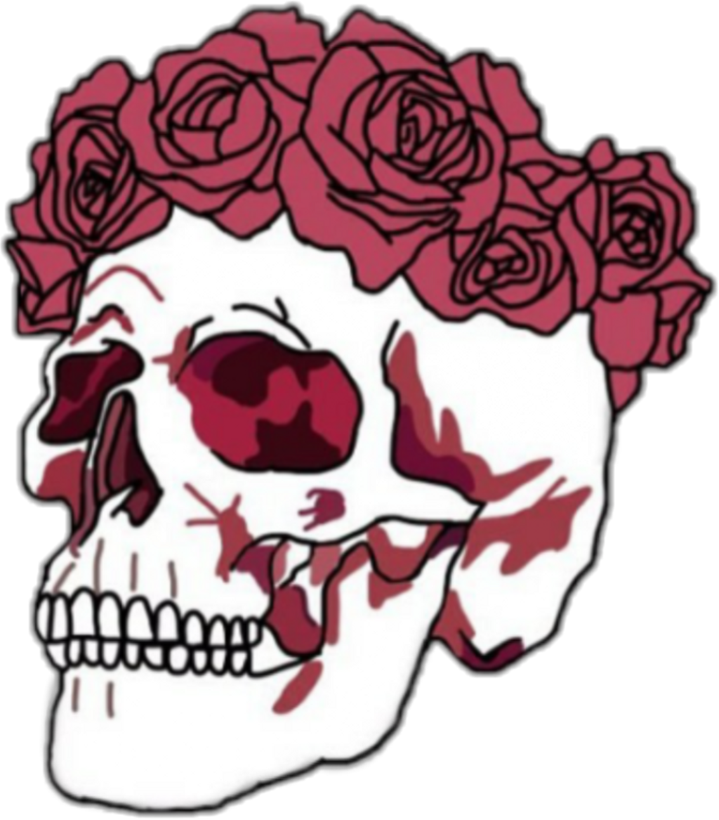 Blooming Skull Artwork PNG Image