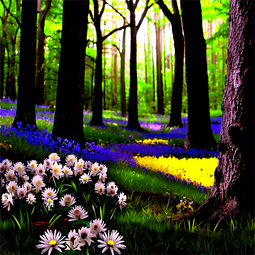 Blooming Spring Woods Png Lqc PNG Image