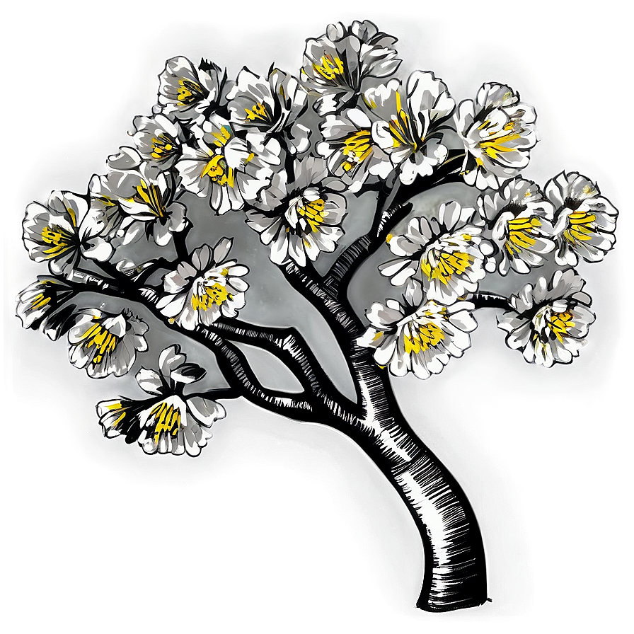 Blossoming Tree Sketch Png 93 PNG Image