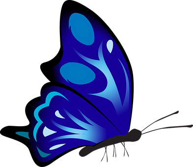 Blue Abstract Butterfly PNG Image