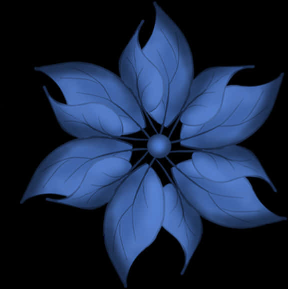 Blue Abstract Flower Art PNG Image