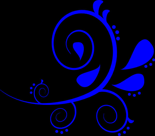 Blue Abstract Swirl Design PNG Image